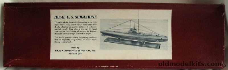 Ideal Aeroplane & Supply Ideal US Navy Submarine - 24 inch Wooden Model plastic model kit